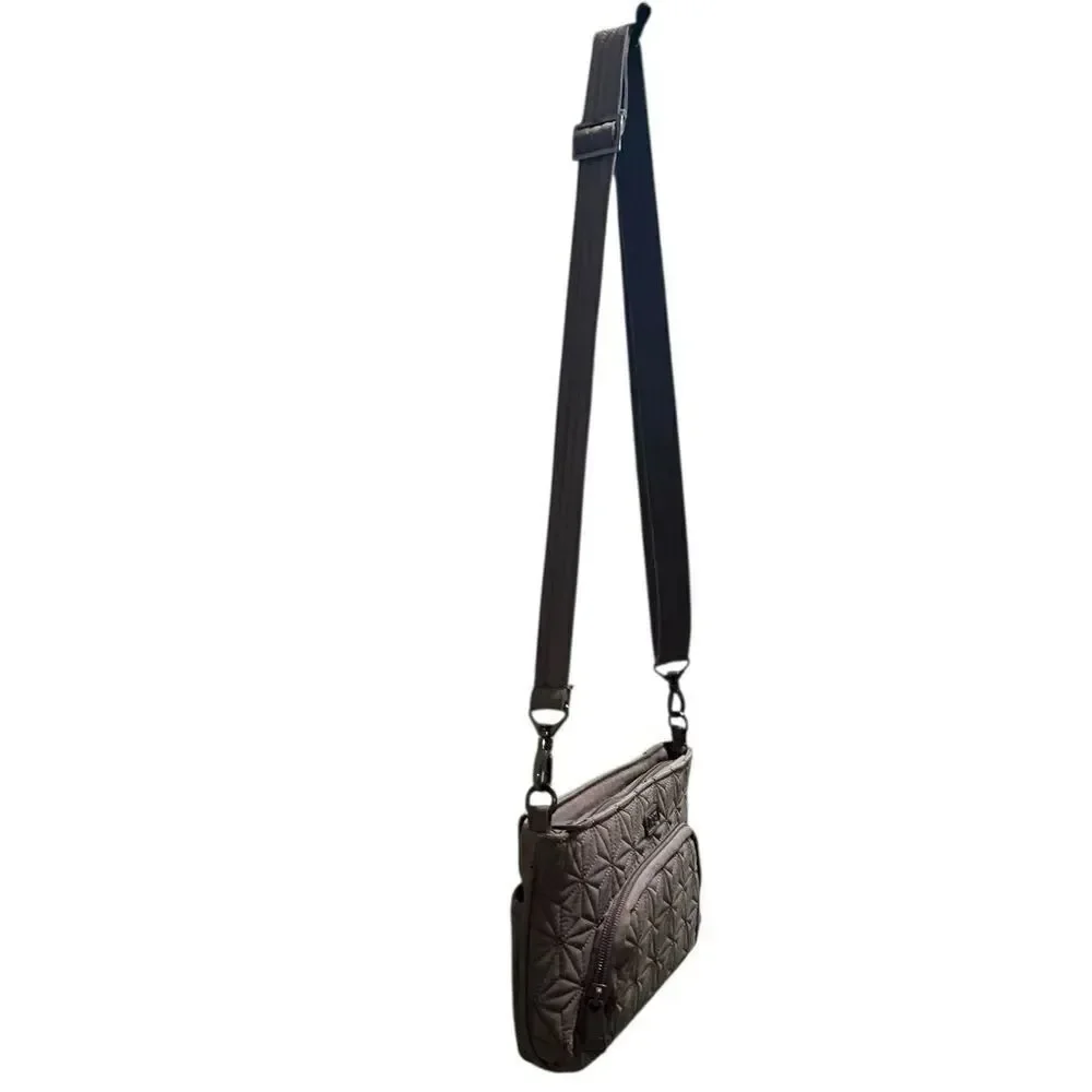 Lug Flyer Quilted Crossbody Bag in Slate Gray